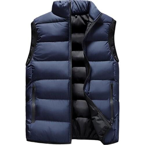 Winter Men' Sleeveless Vest Jackets New Fashion WaistCoat Thick Warm Cotton-Padded Coats Tops Brand Clothing L-6XL Veste Homme