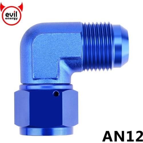 Evil energy 90 Degree AN12 Male To AN12 Female Swivel Adapter Fitting Oil Fuel Adapter Anoized Aluminum Fitting Red Blue Black