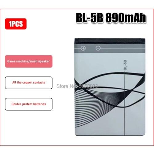 1PC Phone Battery Replacement Mobile Phone Battery BL-5B BL5B BL 5B Batteries for Nokia 5300 5320 N80 N83 6120C 7360 3220
