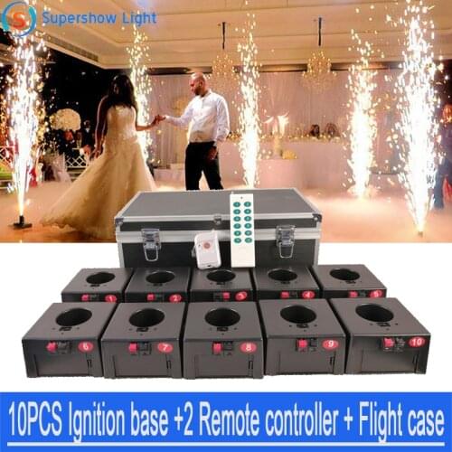 10Cues Receiver Cold Firework Ignition Machine Wireless Remote Pyrotechnics Stage Equipment Fountain System 1Case 10 Base Firing
