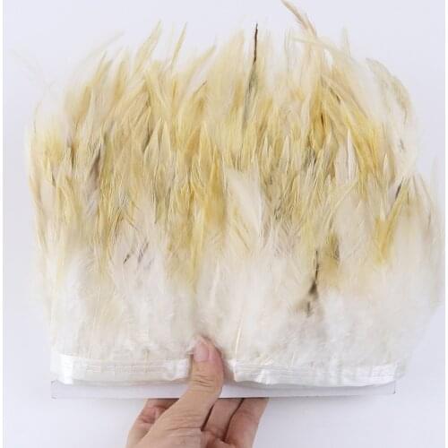 10 Yards Dyed Rooster Feather Trim Ribbon 4-6 inch Chicken Feathers for diy crafts Dresses Clothing Sewing Decoration Accessory