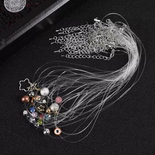 24 Style Shiny Zircon Choker Necklace for Women Girl Elastic Transparent Invisible Fishing Line Pendant Necklace Fashion Jewelry
