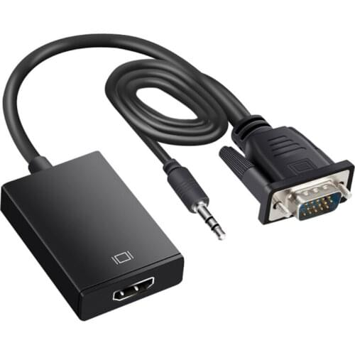 28EA VGA to HDMI-compatible Adapter 1080P VGA Male to HDMI-compatible Female Converter Cable USB Power Converter