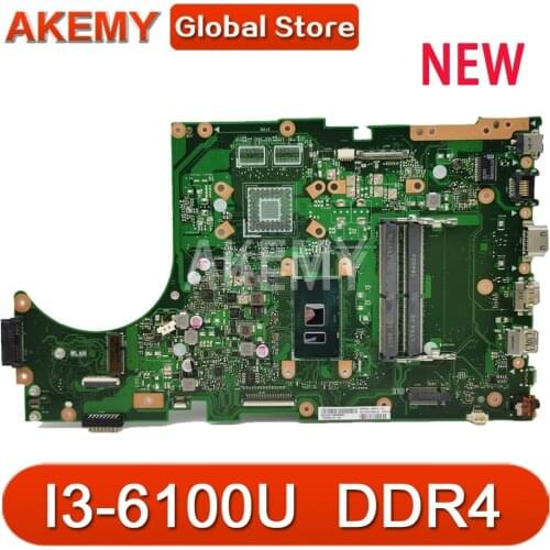 Akemy for ASUS X756UA X756UAK X756UAM X756UW X756UQ X756UR X756UV X756U laptop motherboard mainboard I3-6100U DDR4