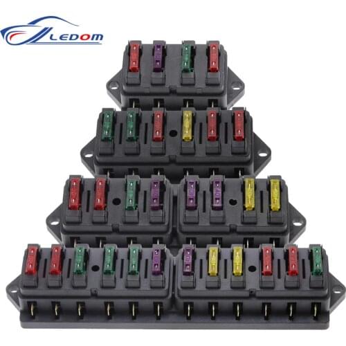 4/6/8/10/12 Way Car Fuse Holder Car Fuse Box Truck Auto Blade with 4/6/8/10/12 Fuses for 12V 32V ATO Standard Circuit