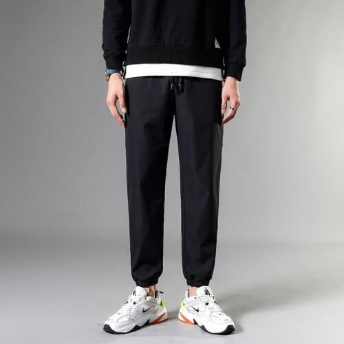 Mens Sweatpants Pants Men 2021 Spring New Splicing Casual Joggers Trousers Street Wear Sports Black Pants Trousers Pants For Men