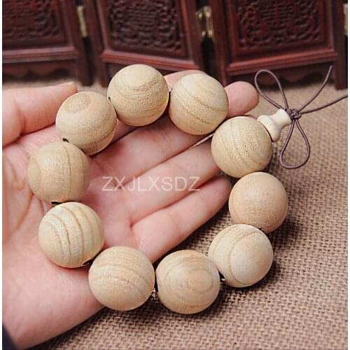No paint natural peach wood Buddha beads Buddhism Amulet Male and Female Couples Bracelet Ornament
