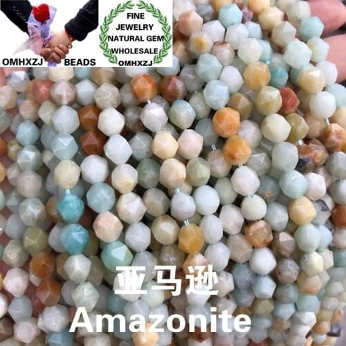 OMHXZJ Wholesale ZB112 6 8 10mm DIY Bracelet Necklace Jewelry Making Accessories Components Natural Stone Fine Amazonite Beads