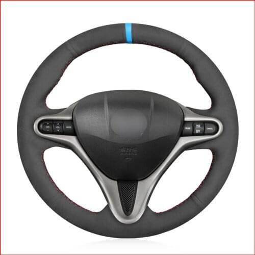 MEWANT Black Suede Steering Wheel Cover for Honda Civic Civic 8 2006 2007 2008-2010 2011 (3-Spoke) Accessories