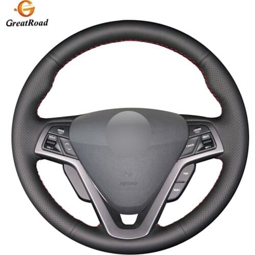 Black Genuine leather Comfortable Car Steering Wheel Cover for Hyundai Veloster 2011 2012 2013 2014 2015 2016 20172018