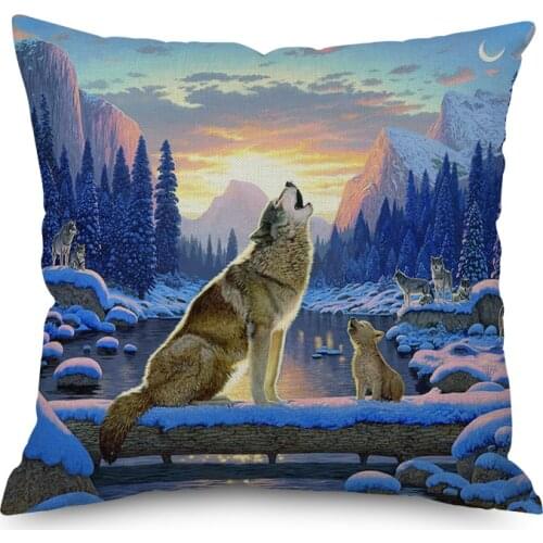 Animal wolf dolphin Nordic short plush Pillow Case Polyester Decorative Throw Pillow Cover Square style-5