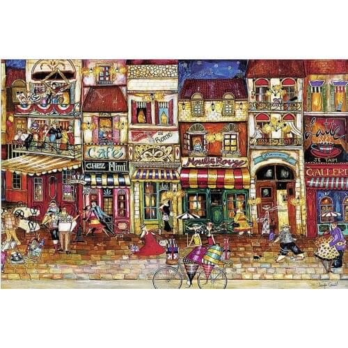 Paris street The wooden puzzle 1000 pieces ersion jigsaw puzzle white card adult childrens educational toys