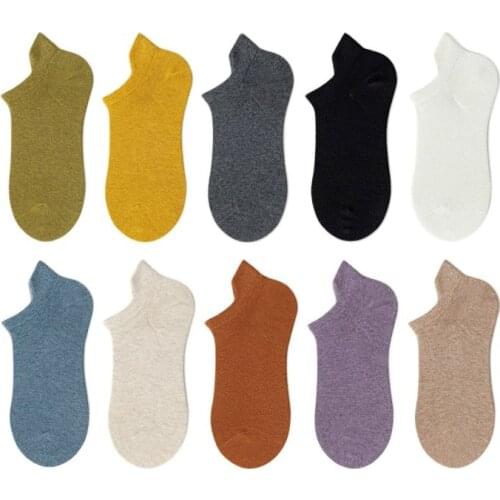 Breathable Womens Short Socks New 2021 Fashion Absorb Sweat Solid Color Cute Men Home Apparel Casual Female Sports Cotton Sock