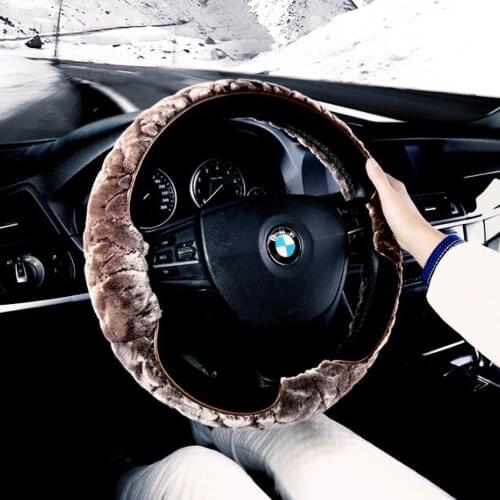 New Winter car steering wheel cover Short plush steering cover Keep warm steering wheel Comfortable driving Diameter 38 cm