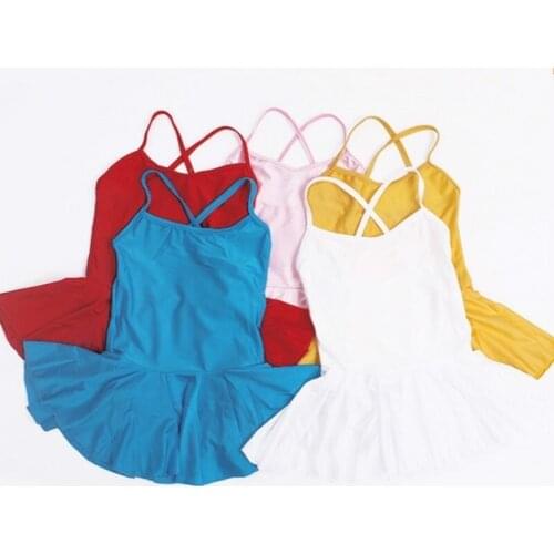 Gymnastics leotard for girls ballet tutu skirts dress kids competition sleeveless lyrical dance costume children lycra dancewear