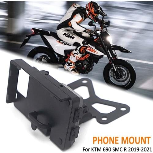 Motorcycle GPS Phone Mount Navigation Bracket Wireless Charging Stand Holder For Models Handlebar 690 SMC R 2019 2020 2021