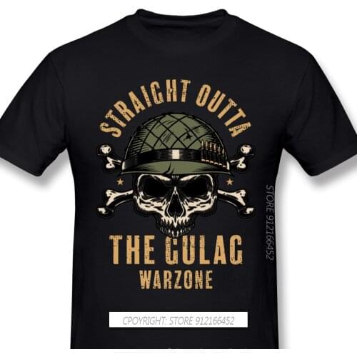 Gulag Warzone Classic Anime Clothes Design COD Black Ops Cold War Adventure Games 100% Cotton Camiseta Men T-Shirt
