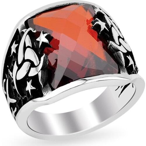 925 sterling Silver Templar-i Mahsusa Model Zircon Stone Ring