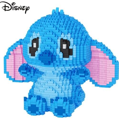 Disney Lilo & Stitch Angel Building Blocks Toy Shape Color Early Learning Cartoon Animal Image DIY Game Kid Gift Decorations