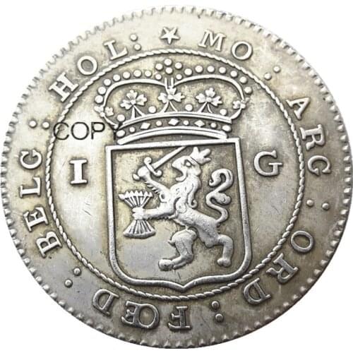 Netherlands East Indies 1802 1 Gulden Silver Plated Copy Coin