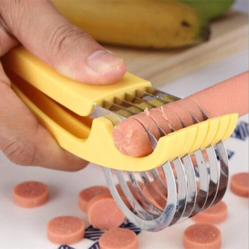 Kitchen Accessories Banana Slicer Fruit Vegetable Sausage Slicer Stainless Steel Banana Cutter Salad Sundaes Tools Cooking