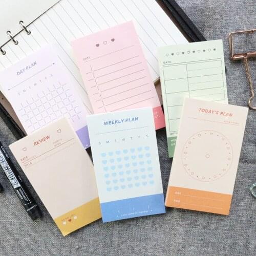 Domikee Cute color office school time agenda planner memo pad notepad stationery:to do list weekly planner monthly planner pad