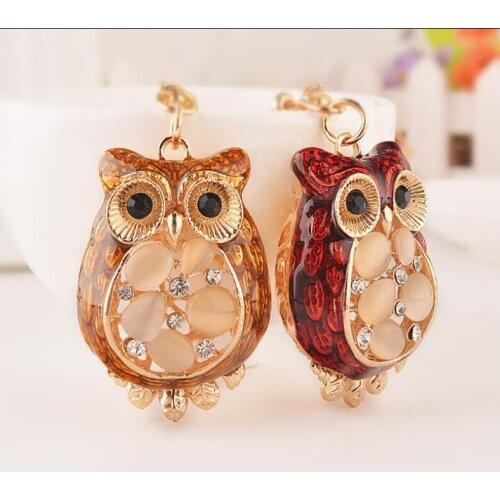 Fashion Creative Owl KeyChain Girls Bag Ornaments Car Exquisite Gift Birthday Gift Party Favors Brand New