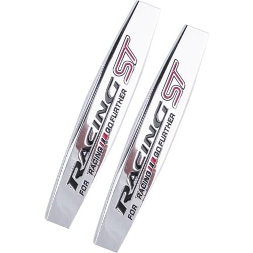 2pc Car Stickers And Decals Car Fender Side Emblem Badge Decal Rear Trunk Sticker Car Styling For Ford Racing ST Car Accessories