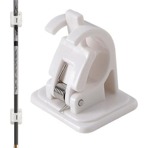 2pcs Fishing Rod Racks Wall Mounted Storage Clips Clamps Viscose Lock Holder 0.95-2.5cm Organizer for Wooden Board Self-Adhesive