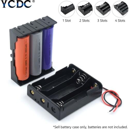 New 18650 Power Bank Cases18650 Battery Storage Box Case 1 2 3 4 Slot Way DIY Batteries Clip Holder Container With Wire Lead