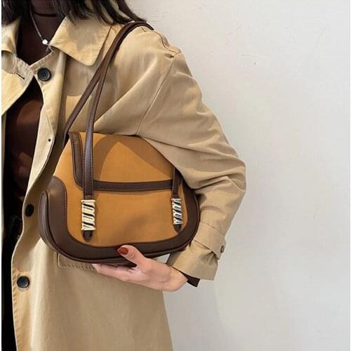 2021 Winter New Saddle Bags For Women Matte Trendy Shoulder Bag Vintage Underarm Bags Hot Sale Handbags Fashion Design