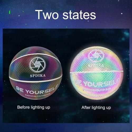 NEW Brand Glowing Reflective Basketball Cheap Size 7 Basketball Ball PU Materia Official Size7 Basketball