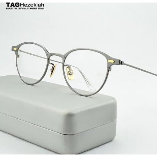 Fashion titanium glasses frame men women Retro myopia computer Brand eyeglasses frames Ultralight spectacle frames 47-21-145