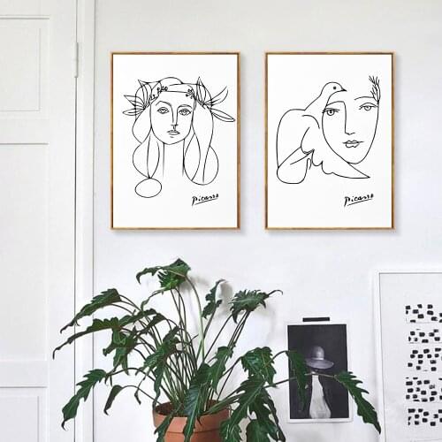 Picasso Poster Line Art Canvas Painting Nordic Wall Art Print Woman Sketch For Living Room On The Wall Home Decor Modern Picture