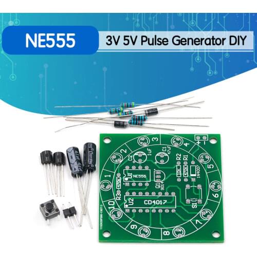 Lucky Rotary Suite Electronic Suite Turntable CD4017 NE555 Self LED Light Kits Production Parts Module 3V 5V Pulse Generator DIY