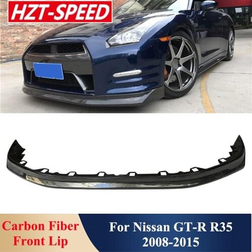 Real Carbon Fiber Material Front Bumper Chin Lip Car Exterior Decoration For Nissan GT-R R35 Car Body Kit Tuning 2008-2015