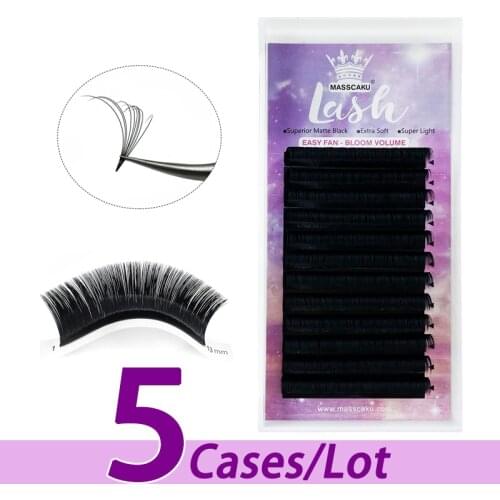 5psc/lot Easy Fanning Eyelash Extensions 8-20mm Volume Lashes Natural Soft Lash Extension Easy Fan Dropshipping Private Label