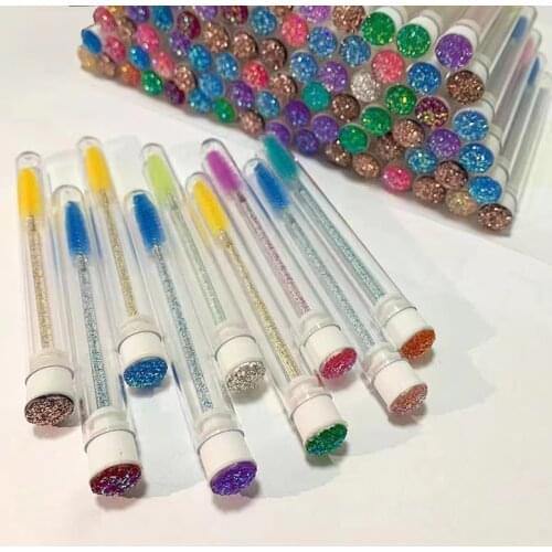 Eyelash Extension Cleaning Brush Disposable Eyelash Brush Holder Eye Lash Brushes Mascara Wands Tubes