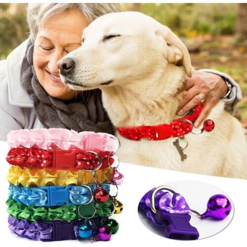 Lovely Cat Dog Lace Collar with Bell Adjustable Buckle Collar for Cat Puppy Pet Supplies Cat Dog Accessories Small Dog Chihuahua