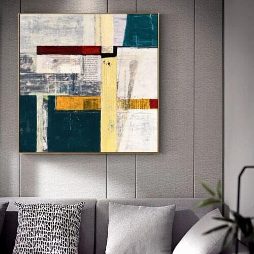 HandPainted Modern Oil Painting Wall Pictures Abstract Wall Art Yellow Army Green Decor Big Size Oil Painting On Canvas Pictures