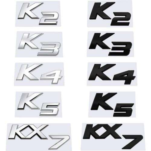 Car styling Metal Car Trunk Letters Decals Sticker For Kia K2 K3 K4 K5 KX7 Badge Emblem Stickers