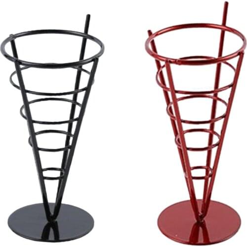 French Fries Stand Cone Basket Fry Holder Snack Fried Chicken Display Rack Wire Stands for Kitchen Restaurant Party Supplies
