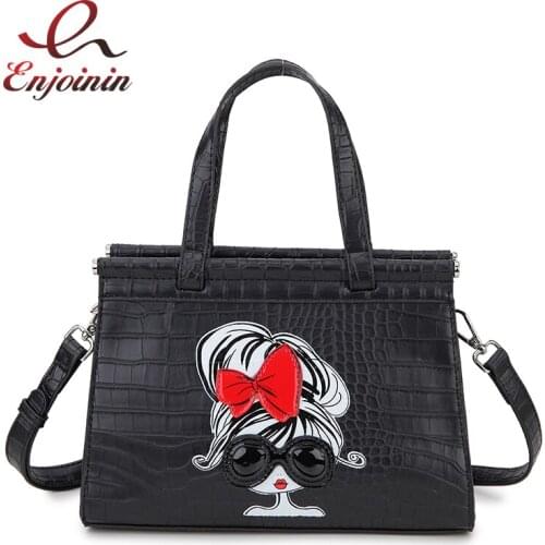 Fashion Crocodile Pattern Ladies Handbag Casual Women Black Purses Japanese Style Shoulder Crossbody Bag Female Designer Bag