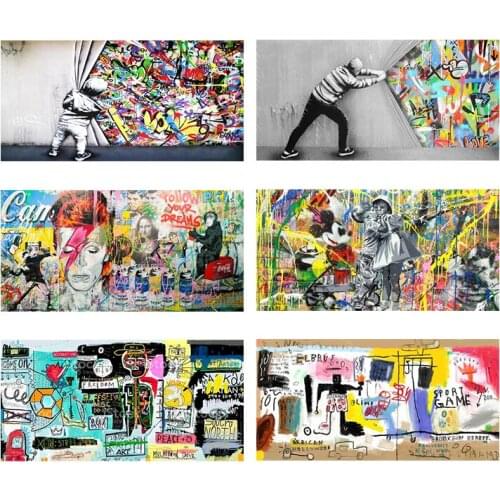 Street graffiti pop art canvas painting Banksy art posters and prints print mural pictures for home wall decoration cuadros