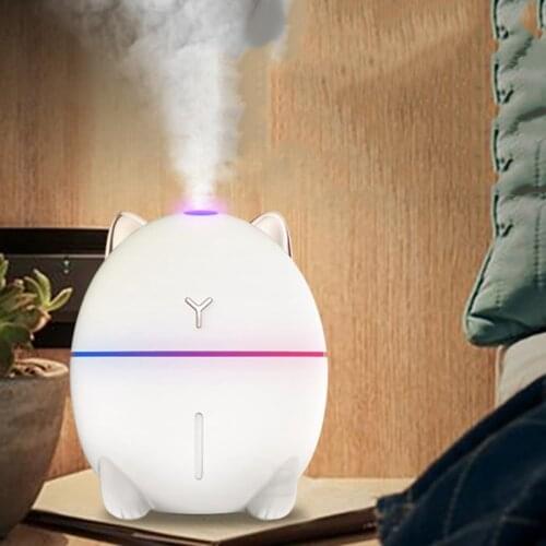 New 200ML Ultrasonic Air Humidifier Aroma Essential Oil Diffuser for Home Car USB Fogger Mist Maker with LED Night Lamp White