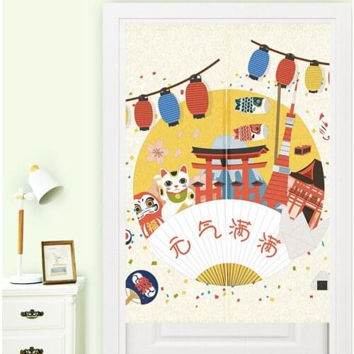 Japanese style cotton Japan Tokyo luck Fu cat door curtain decoration hanging bedroom living room kitchen home bar coffee house