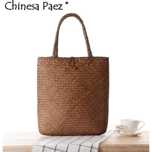 Women Handbag Summer Beach Bag Rattan Woven Handmade Knitted Straw Large Capacity Totes Women Shoulder Bag Bohemia New vintage