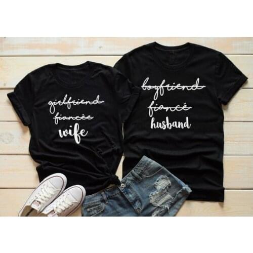 Wedding Day Matching Couples T-Shirt Wife To Be Camisetas Husband To Be Shirt Bachelor Party Wedding Tops Matching Outfits