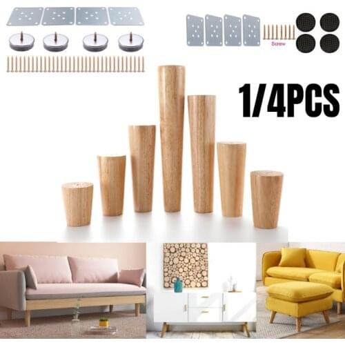 1/4PCS Solid Wood Furniture Legs Replacement Feet Straight For Coffe Tea Table Sofa Cabinet Couch TV Stands 50-400mm