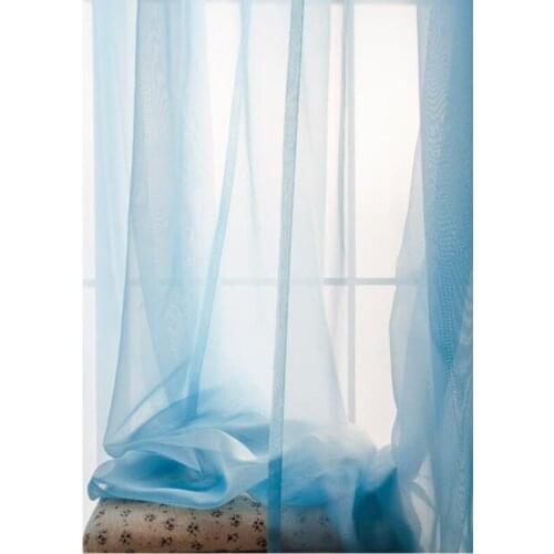 1PC Window Curtain Pure Color Tulle Door Drape Panel Sheer Scarf Valances Micro-transparent light-weight gauze for living room5z